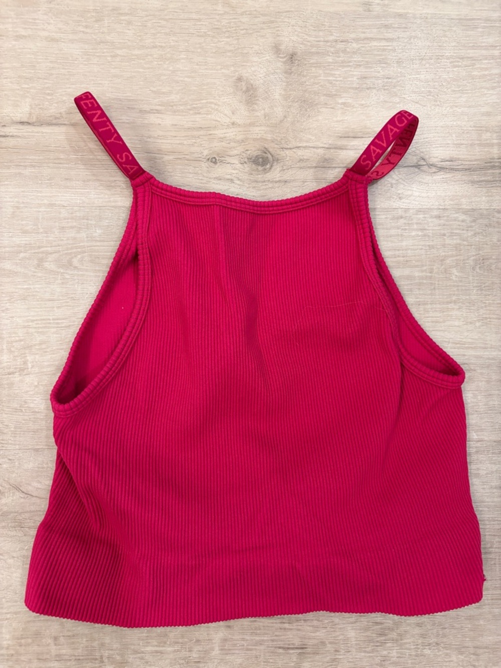 Savage X Fenty Bright Pink Ribbed Cropped Tank
